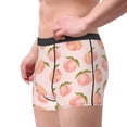 thumbnail image 2 of Gukieu Peach With Leaves Print Men's Boxer Briefs, High Elastic Moisture Wicking Boxer Briefs Underwear-Medium, 2 of 5