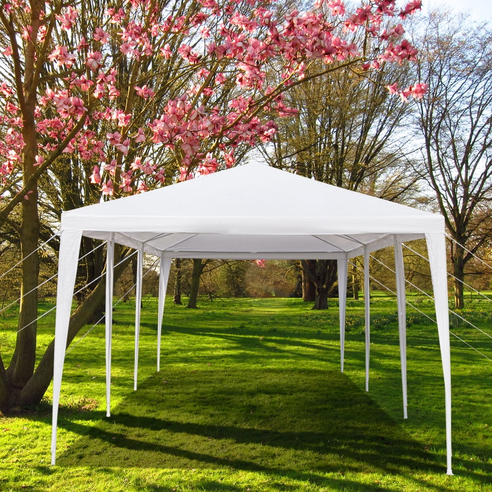 Kadyn 10' x 30' Five Sides Canopy Tent, Outdoor Party Tent with Spiral Tubes, Outdoor Canopies for Parties Garden Pool, White Kadyn 10' x 30' Five Sides Canopy Tent, Outdoor Party Tent with Spiral Tubes, Outdoor Canopies for Parties Garden Pool, White
