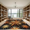 thumbnail image 2 of ODIKA 6'x9' Machine Washable Non-Slip Area Rug, Geometric Gold High Traffic Rug, Gold, 977334, 2 of 7