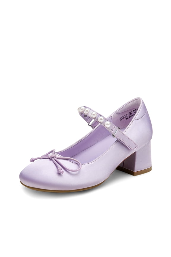 Girls Dress Shoes Mary Jane Heel T-Strap Party Flower Wedding Princess Pumps for Little Big Kid