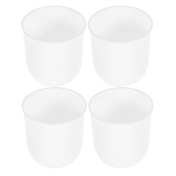 Hemoton 4Pcs Round Toilet Brush Holder Toilet Brush Cup Plunger Holder Toilet Bowl Brush Holder Scrubber Brush Cup For Bathroom Toilet Cleaning White