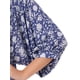 thumbnail image 5 of Vestido Casual Mini Flare de Manga 3/4 con V Floral para Mujeres S Azul, 5 of 6
