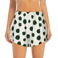 thumbnail image 2 of Balery Abstract Green Polka Dot Pantalones cortos deportivos para mujer con forro y dos bolsillos, elásticos, para entrenamiento, gimnasio, yoga-XX-Large, 2 of 7