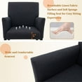 thumbnail image 5 of Topcobe Fabric Upholstered Executive Guest Armchair with Rubber Wood Legs, Comfy Chair for Bedroom, Living Room Sofa Chair, Black, 5 of 7