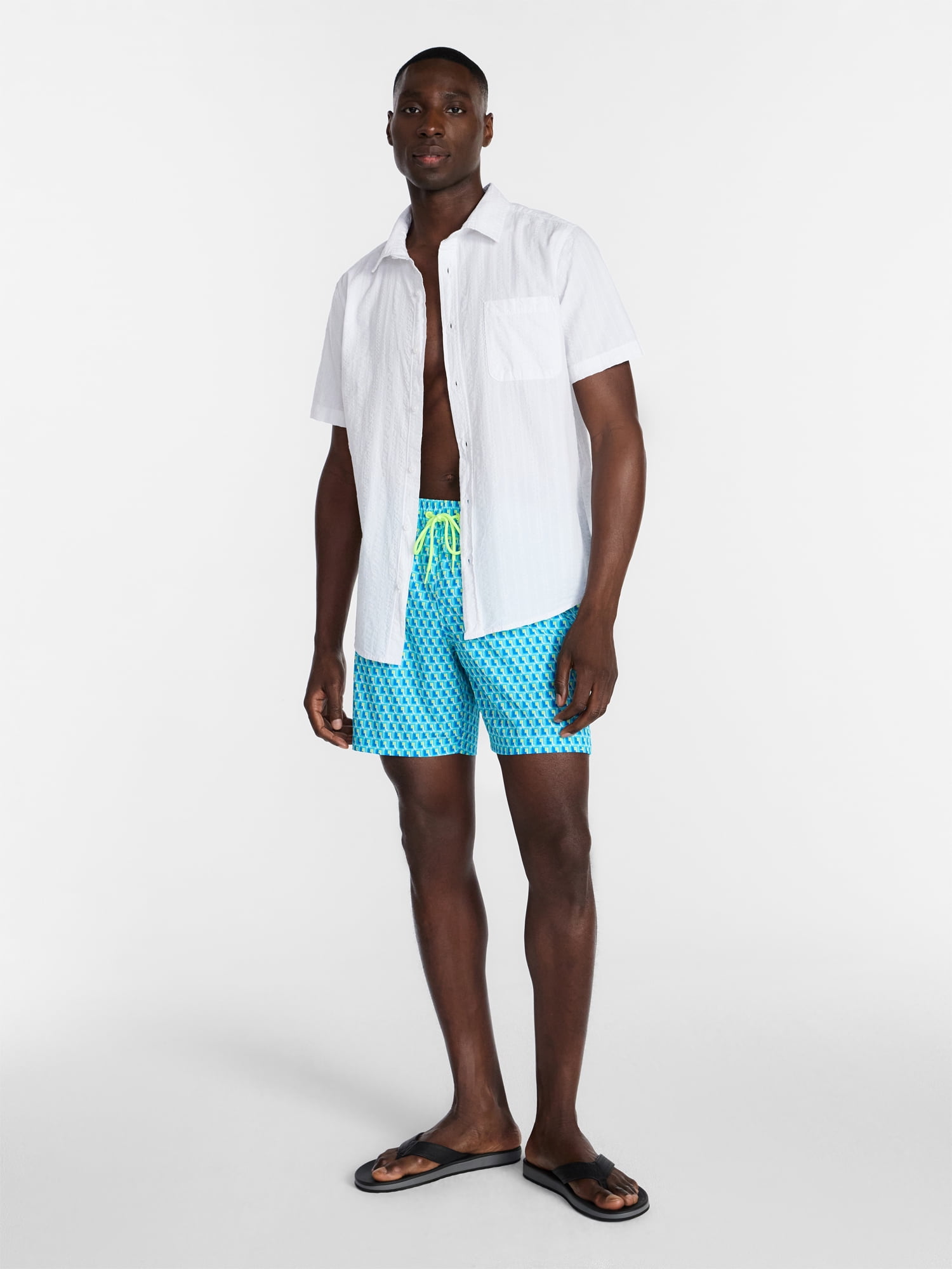 George Men's and Big Men's Novelty Swim Trunks with UPF 50+, 7" Inseam, Sizes S-3XL