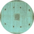 thumbnail image 1 of Ahgly Company Indoor Round Abstract Light Blue Modern Area Rugs, 6' Round, 1 of 4