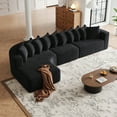 thumbnail image 4 of 131.1-inch Chenille Sectional Sofa Set, Modern Cloud-Shaped Curved Sofa, Includes 10 Pillows, Living Room Fabric Corner Sofa, L-Shaped Modular Sofa (Left Chaise), 4 of 9