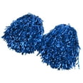 thumbnail image 3 of Pompones de animadoras azules de primera calidad con mango firme para juegos y eventos escolares, 3 of 8