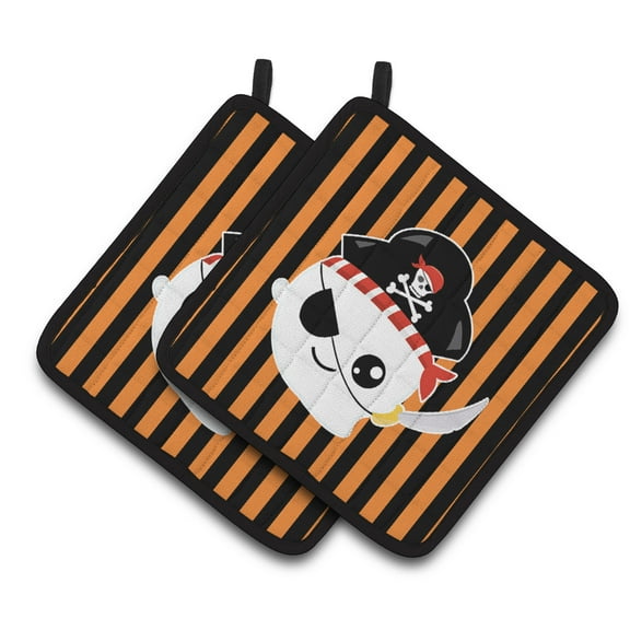 Caroline's Treasures Halloween Ghost Pirate Pair of Pot Holders