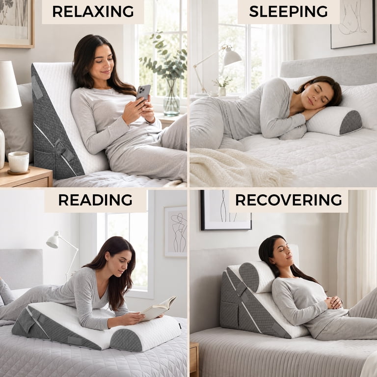 ALYLO 3-Piece Adjustable Wedge Pillow Set With Memory Foam photo 7