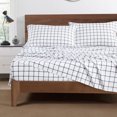thumbnail image 3 of Mainstays Super Soft Brushed Microfiber Pillowcase Set, Standard/Queen, White Windowpane, 2 Piece, 3 of 5