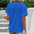 thumbnail image 2 of Xuboway Womens T Shirts V Neck Eyelet Button Down Short Sleeve Summer Tops Trendy 2025 Loose Casual Beach Vacation Outfits Clothes, 2 of 3