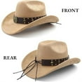 thumbnail image 3 of Cowboy Hat for Women Men with Shapeable Wide Brim Western Suede Hat for Cowboys and Cowgirls, 3 of 7