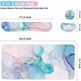 thumbnail image 3 of 4-in-1 Large Gaming Mouse Pad, Keyboard Wrist Rest Pad & Wrist Support Mousepad Set, Extended Desk Pad Waterproof Desk Mat for Home Office Study Game - Blue, 3 of 7