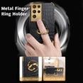 thumbnail image 3 of Luxury Trend Crocodile Pattern TPU Phone case with Metal Ring Bracket for Samsung Galaxy S23 S22 S21 S20 Ultra Plus FE Shell Edge Reinforced Shockproof Protective Back Cover(Black,S23 Ultra), 3 of 8