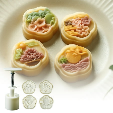

Moon Cake Model Printing Tools Pastry Embossing Modeling Mooncake Mould Set DIY Hand-pressed Detachable Household Hand-Pressing Cake Mould
