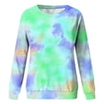 thumbnail image 3 of LUOGENLI Hoodies Girls Sweatshirt Size 5-6 Girls' Autumn and Winter Tie Dye Printed Round Neck Long Sleeved Casual Hoodless Sweatshirt Girls Sweatshirts Size 6 Green 5-6 Years, 3 of 3