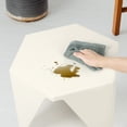 thumbnail image 3 of White Acrylic End Table, Modern Hexagon Accent Side Table, Waterproof & Sturdy for Living Room, Bedroom & Bathroom, 3 of 6