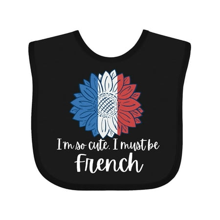 

Inktastic I m So Cute I Must Be French Sunflower France Flag Gift Baby Boy or Baby Girl Bib