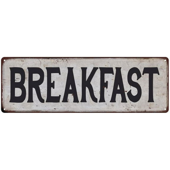 BREAKFAST Vintage Look Rustic 6x18 Metal Sign Chic Retro 206180035046