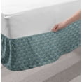 thumbnail image 2 of Dusty Blue Bed Skirt, Damask Inspired Orient Flourishing Details, Elastic Bedskirt Dust Ruffle Wrap Around for Bedding Decor, 4 Sizes, Blue Grey Grey Teal, by Ambesonne, 2 of 2