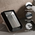 thumbnail image 3 of FENGFAN L10 Stainless Steel Cat Litter Box, Black Half Enclosed Odor Resistant Litter Pan for All Size Cats, 3 of 6
