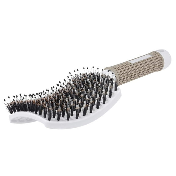 Boar Bristle Detangler Vent Brush Curved Vented Paddle Brush for Blow Drying, Anti-frizz Detangling Brush Styling Hairbrush Comb for Curly Fine Wavy Natural Tangled Hair, Wet or Dry Use