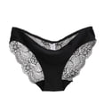 thumbnail image 2 of Women Underwear Briefs lace Seamless Cotton Panty Hollow Black/L Panties, 2 of 4