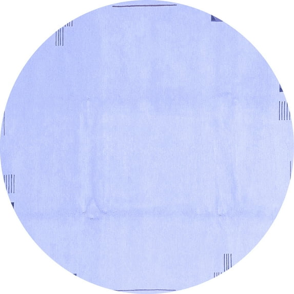 Ahgly Company Indoor Round Solid Blue Modern Area Rugs, 5' Round