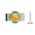 thumbnail image 2 of UPM Global 13284 Gold-Layered Buffalo Nickel Turquoise Coin Money Clip, 2 of 3