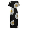 thumbnail image 3 of Viikei Plus Size Short Sleeve Dress for WomenO-Neck Print Daily Vintage Bohemian Maxi Dresses, 3 of 4