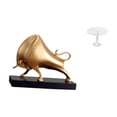 thumbnail image 1 of Estatua de toro abstracta,Escultura de toro decoración del hogar Figura de buey decorativa,Escritorio redondo de casa de muñecas,Muebles de mesa redonda en miniatura para casa de muñecas 1, 1 of 7