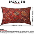 thumbnail image 3 of Red Boho Lumbar Pillow Covers 12x20 Set of 2 Vintage Ethnic Carpet Pattern Bohemian Floral Print Rectangle Decorative Throw Pillow Cases Outdoor Farmhouse Decoration for Sofa Couch Bed, 3 of 5