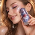 thumbnail image 4 of Red White Blue Glitter Stick –4th of July Sparkling Hair & Face Glitter Gel, Sequins Glitter Face Paint for Concerts, Rave Accessories, Chunky Sequins Mermaid Style, Halloween Festival, 4 of 6