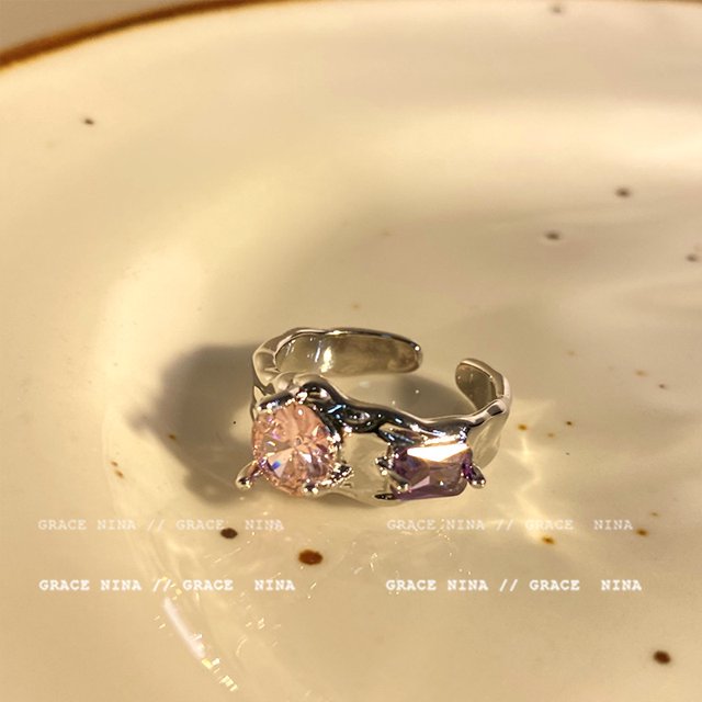Anillo abierto para mujer, diseño de nicho de amor con lazo, anillo de dedo índice de alta calidad, anillo de estilo simple y frío