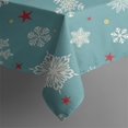 thumbnail image 5 of Blue Christmas Snowflake and Star Pattern Square Tablecloth,Waterproof Square Table Cover,Wipeable Spillproof Washable Table Cover for Home Kitchen Party Decor 52"x52"(132x132cm), 5 of 6