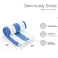 thumbnail image 2 of Top Cotton Cotton Beach Towels, Pack of 6 - 30"x60" Quick Dry Towels for Beach, Pool, Gym & Bathroom - Oversized Terry Cabana Striped Towels (Fountain Blue), 2 of 7
