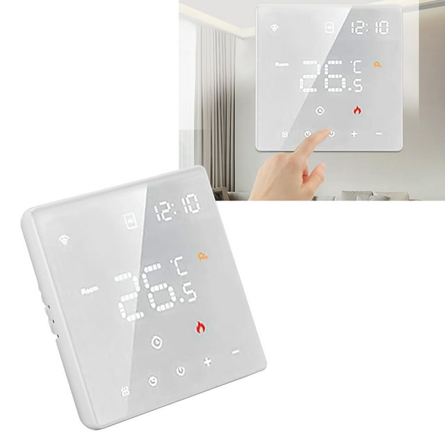 Smart Thermostat WiFi Programmable Touchscreen Automatic Sensing Switch Touch IP20 for Home Temperature Control System Intelligent Switch Touch