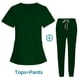 thumbnail image 1 of Traje quirúrgico con escote en V dividido, ropa de hospital para mujeres, ropa de cepillado de manos, ropa de trabajo de enfermera de manga corta elástica con estampado, 1 of 6