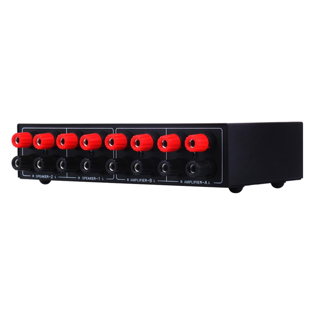 LeeQinersw 1pc 2 in 2 out 2 Way Passive Speaker Selector Switcher Splitter Switch Box Black