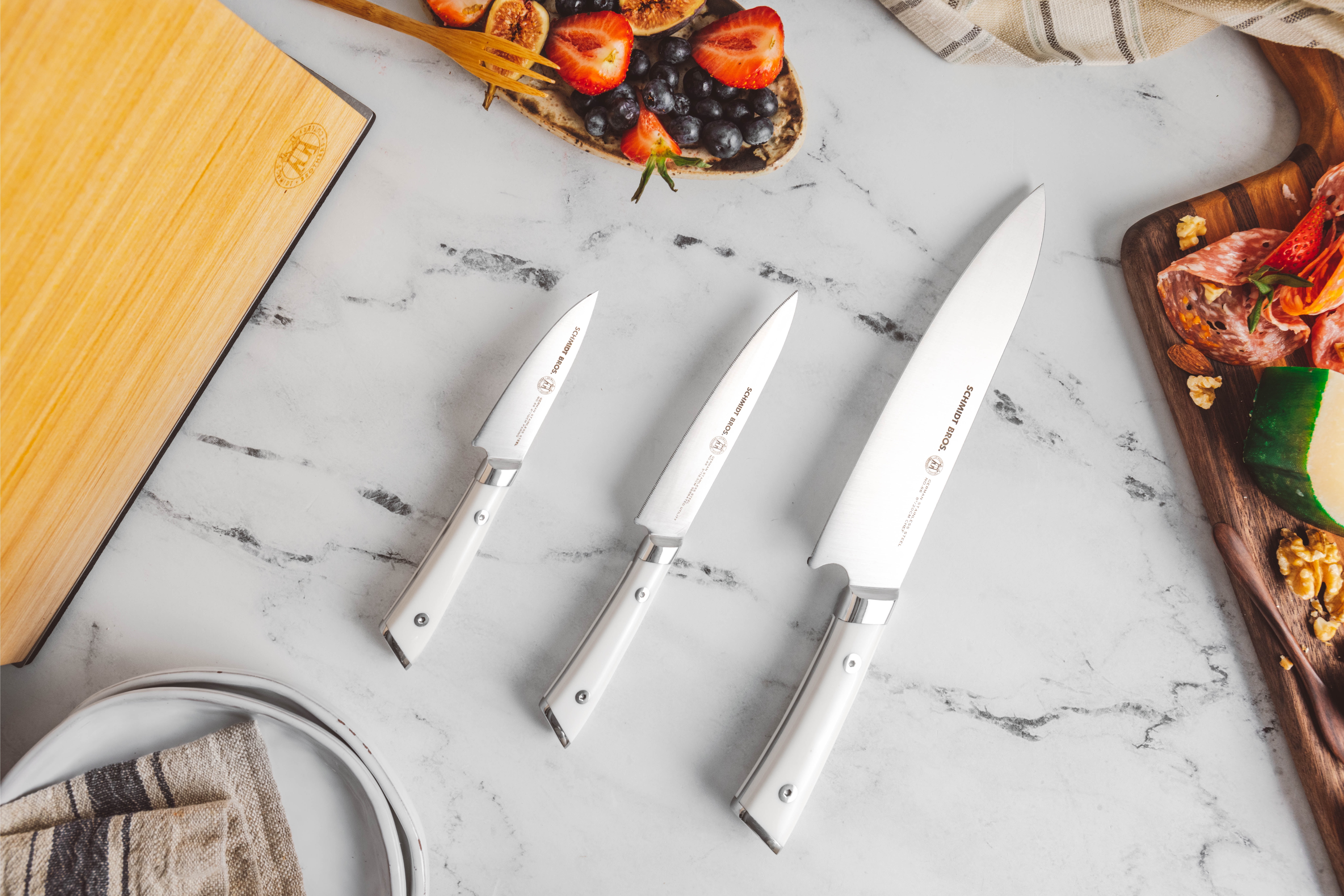 Schmidt Brothers Cutlery 3 Pc Professional Series Forged German Stainless Steel Chef Knife Set