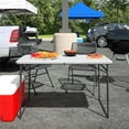 COSCO 4 ft. FoldinHalf Portable Utility Table, Gray, Indoor/Outdoor