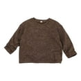 thumbnail image 4 of ZHOGXU Big Boys Girls T Shirt Long Sleeve Crew Neck Solid Color Distressed Versatile Comfortable Breathable Base Shirt Top For Daily Wear Coffee 6-7 Years, 4 of 5
