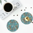 thumbnail image 4 of Vsdgher Cute Conch Print Leather Coasters for Drinks, Durable Drink Coasters 4 Set for Tabletop Protection, Luxurious Home Décor and Housewarming Gift-Round Shape, 4 of 6