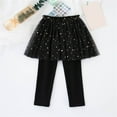 thumbnail image 3 of Ugoldhm Girls Footless Leggings with Tutu Skirt - Stars Sequin Tulle Ruffle Pantskirt for 2-10 Years, 3 of 5