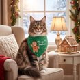 thumbnail image 5 of Racsoh Christmas Pet Bandana, Festive Dog Neck Scarf with Gingerbread Man Print, Soft Triangle Bib for Small Medium Cats, for Party Photo Winter Decor (Green A), 5 of 7