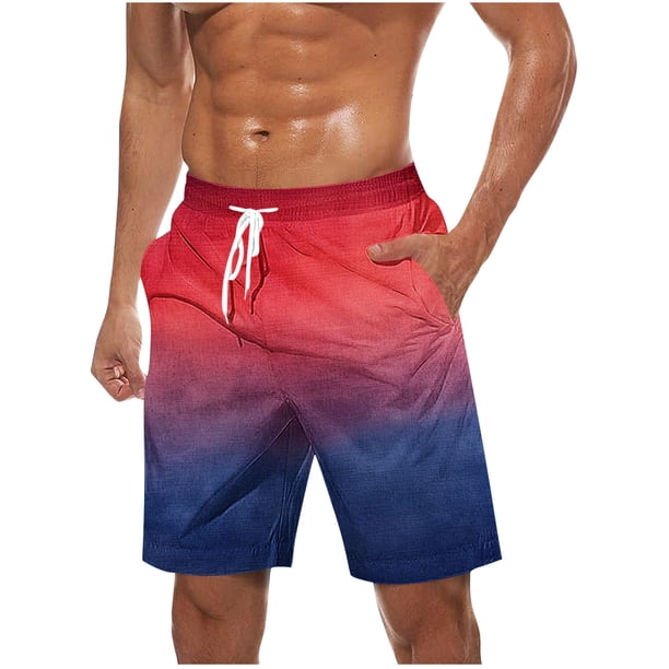 Pantalones Cortos Casuales para Hombre Imprimir con Bolsillos Pantalones de Playa de Cintura Elástica, Pantalones Cortos de Cintura Elástica para Hombre