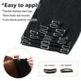 thumbnail image 5 of Benehair 100% Real Remy Human Hair Extensions Clip In Thick Double Weft Full Head 10"-24" Straight Black Women Soft, 5 of 11