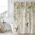 thumbnail image 6 of Watercolor Floral Shower Curtain Set - 72" x 78" Washable Bathtub Curtain with 12 Hooks, Spring Flowers Birds Plants Country Beige Waterproof Fabric Stall Shower Curtains for Bathroom/Bathtub Décor, 6 of 6
