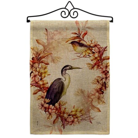 Breeze Decor GS120266-DB-02 Birds Wreath Animals Bird 13 x 18.5. in. Double-Sided Decorative Horizontal House Garden Flag Set for Decoration Banner Yard Gift